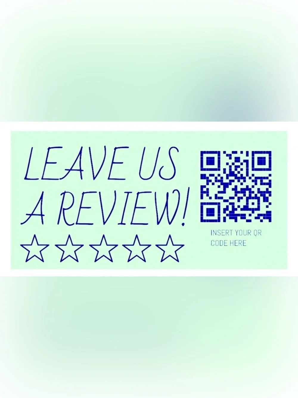 50 CUSTOM STICKERS - 2.25” x 1.25” - ‘LEAVE US A REVIEW’ - PERSONALIZED W/ QR